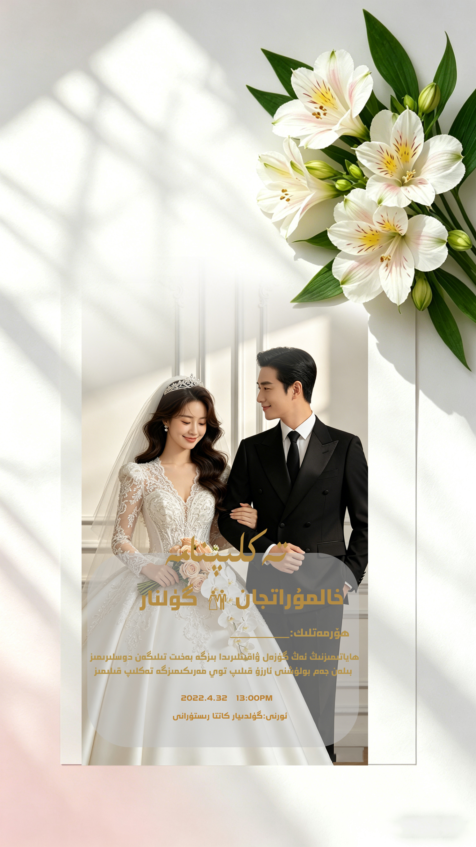 韩式风格请帖(白底)